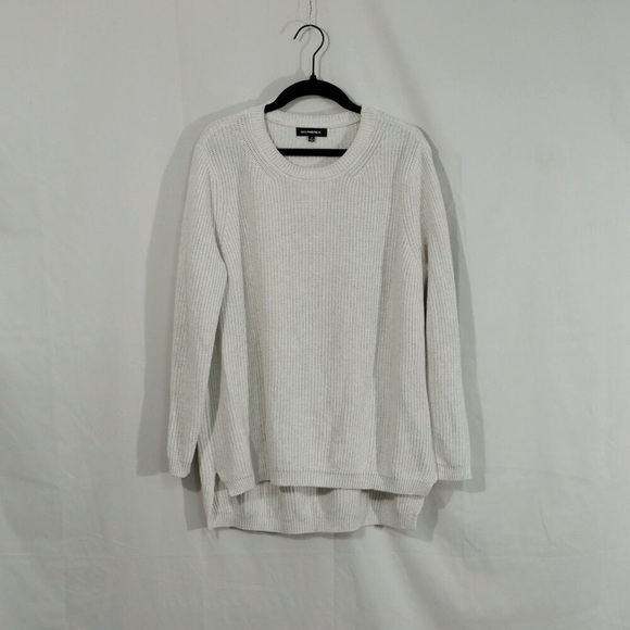 525 America Women’s White Waffle Knit Sweater Pullover Size M Long Sleeve - Picture 1 of 6
